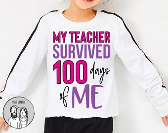 100th day of school svg, 100 days svg, My Teacher Survived 100 days svg, SVG, DXF, EPS, 100 days of school, happy 100 days svg, 100th, svg