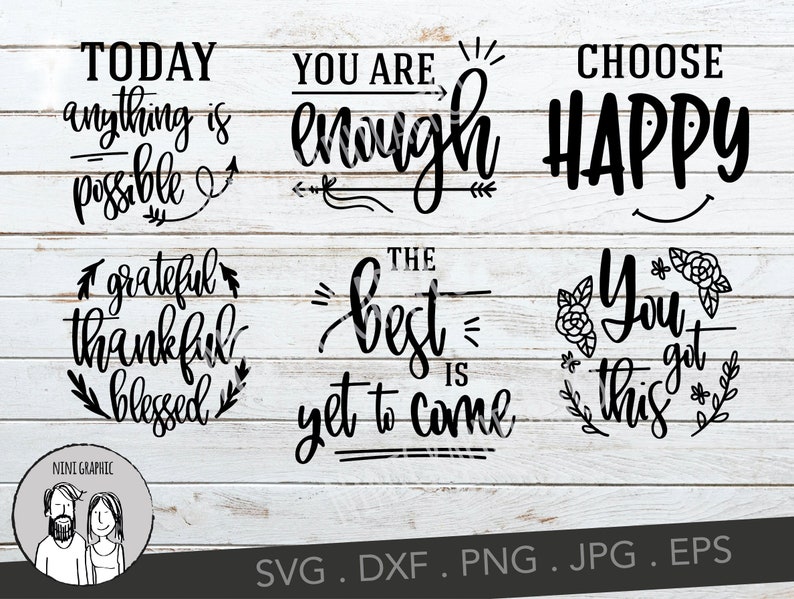 Download Inspirational Quote SVG Cut File Bundle Cut File for Cricut & | Etsy