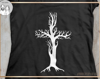 Cross tree svg, religious svg, tree cross, easter svg, Family Tree svg, christian svg, jesus svg, Christ, SVG, DXF, EPS, tree svg, cross svg