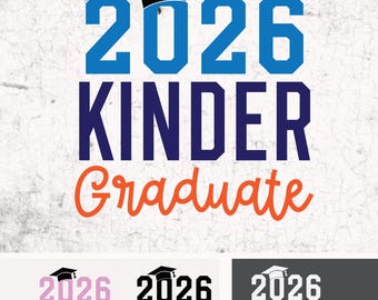 Diseño de camiseta SVG de graduación de kínder 2026 (descarga digital)