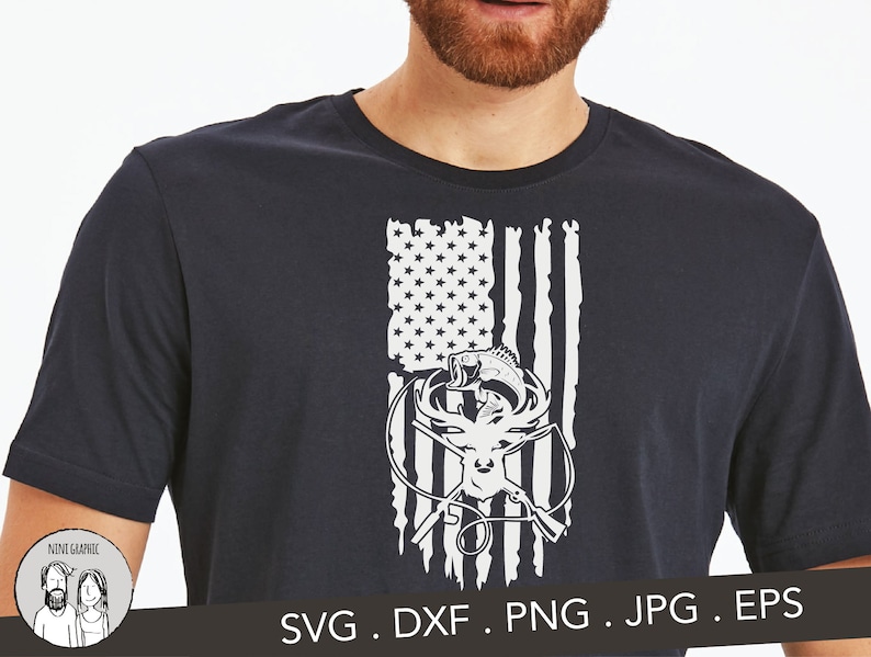 Download Distressed American Flag svg hunting fishing svg deer and | Etsy