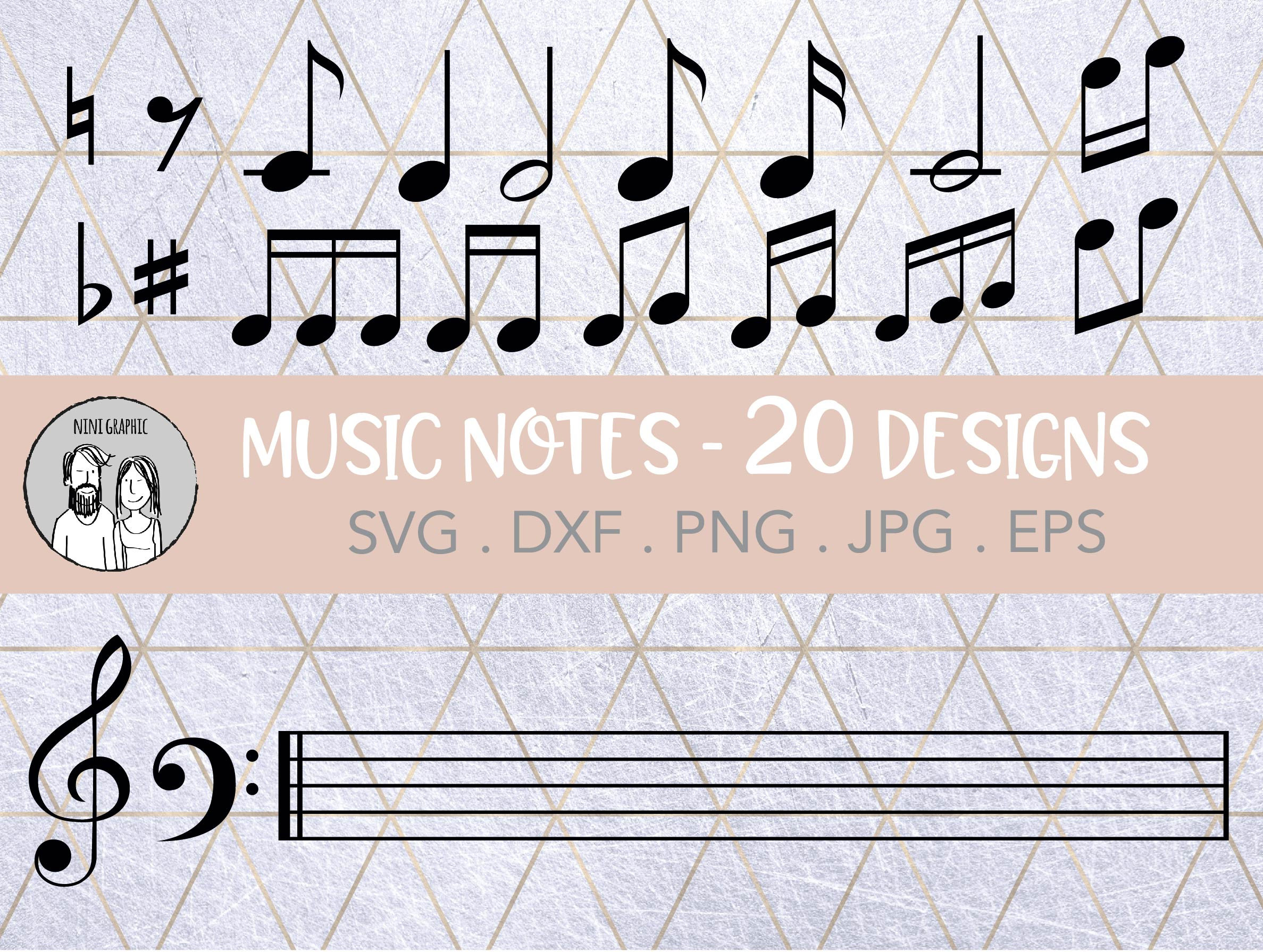 musical notes svg png music printable svg Music SVG file eps music ...