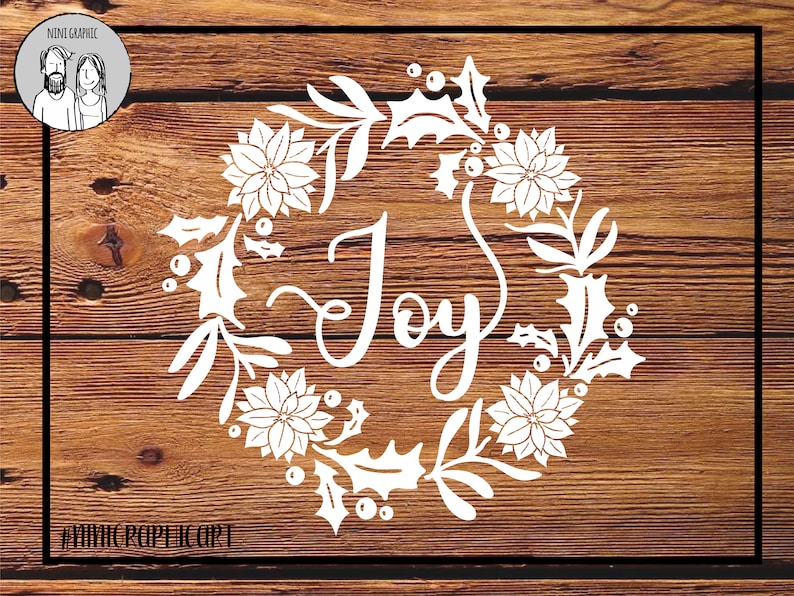 Download Floral svg Joy Wreath svg Joy svg Christmas svg Christmas ...