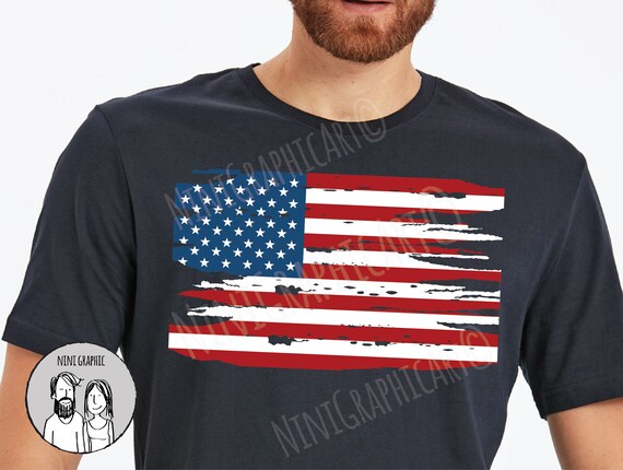 American Flag Distressed American Flag Svg Silhouette | Etsy