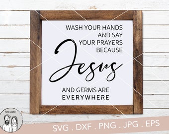 Jesus and Germs Sign Svg - Etsy