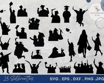 Archivos SVG de graduación / Silueta de graduación SVG, Monograma de graduación, Paquete de imágenes prediseñadas de graduación, Grad Svg, Fiesta de graduación, Graduación PNG