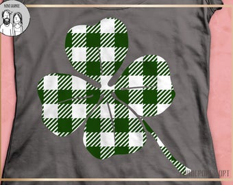 Plaid Lucky Shamrock svg, St. Patrick's day svg, St. Patrick svg, dxf, png, SVG, DXF, EPS, cut file, Shamrock shirt, Plaid svg, Patricks day