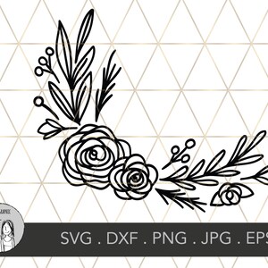Flowers SVG File, Flowers Cut File, Floral Svg, Flower Border Svg File ...