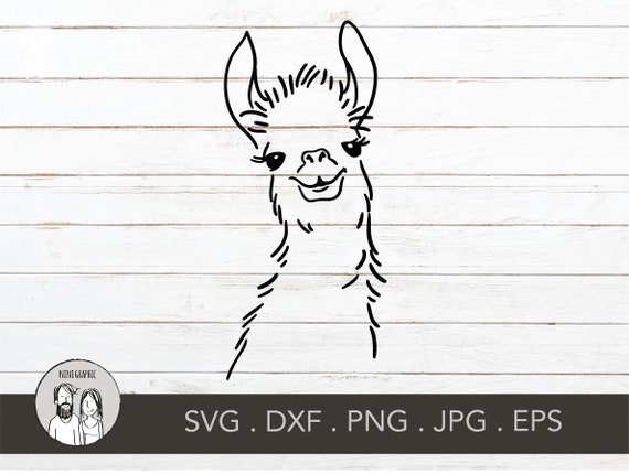 Download Llama Svg Funny Llama Svg Files Hand Drawn Silhouette Etsy