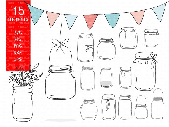 Download Mason Jar Svg Monogram Frame Svg Dxf Mason Jar Design Svg File Etsy