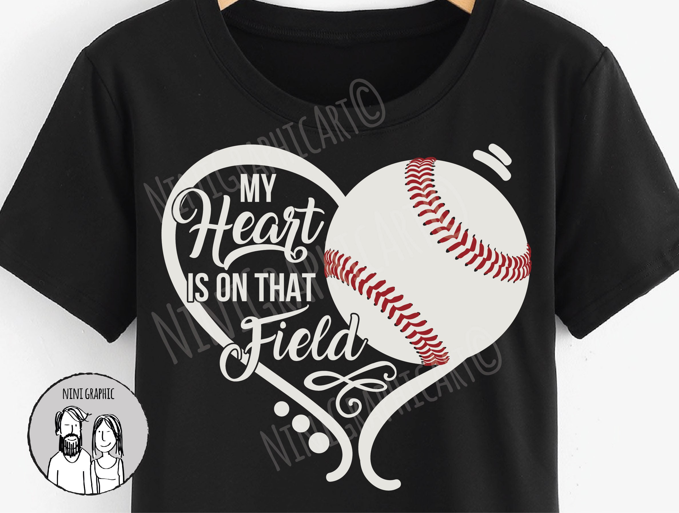 My heart is on that field svg baseball svg softball svg | Etsy