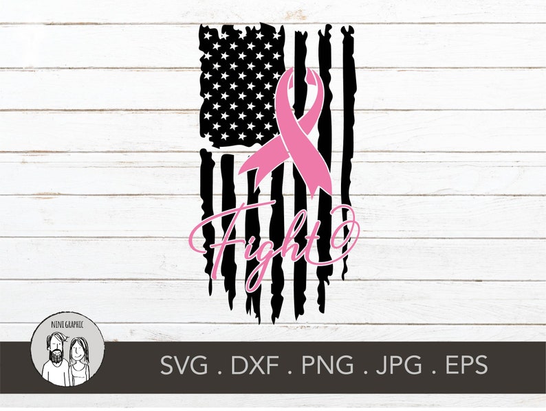 Download Pink Ribbon USA Flag svg Breast Cancer svg Grunge Flag svg ...