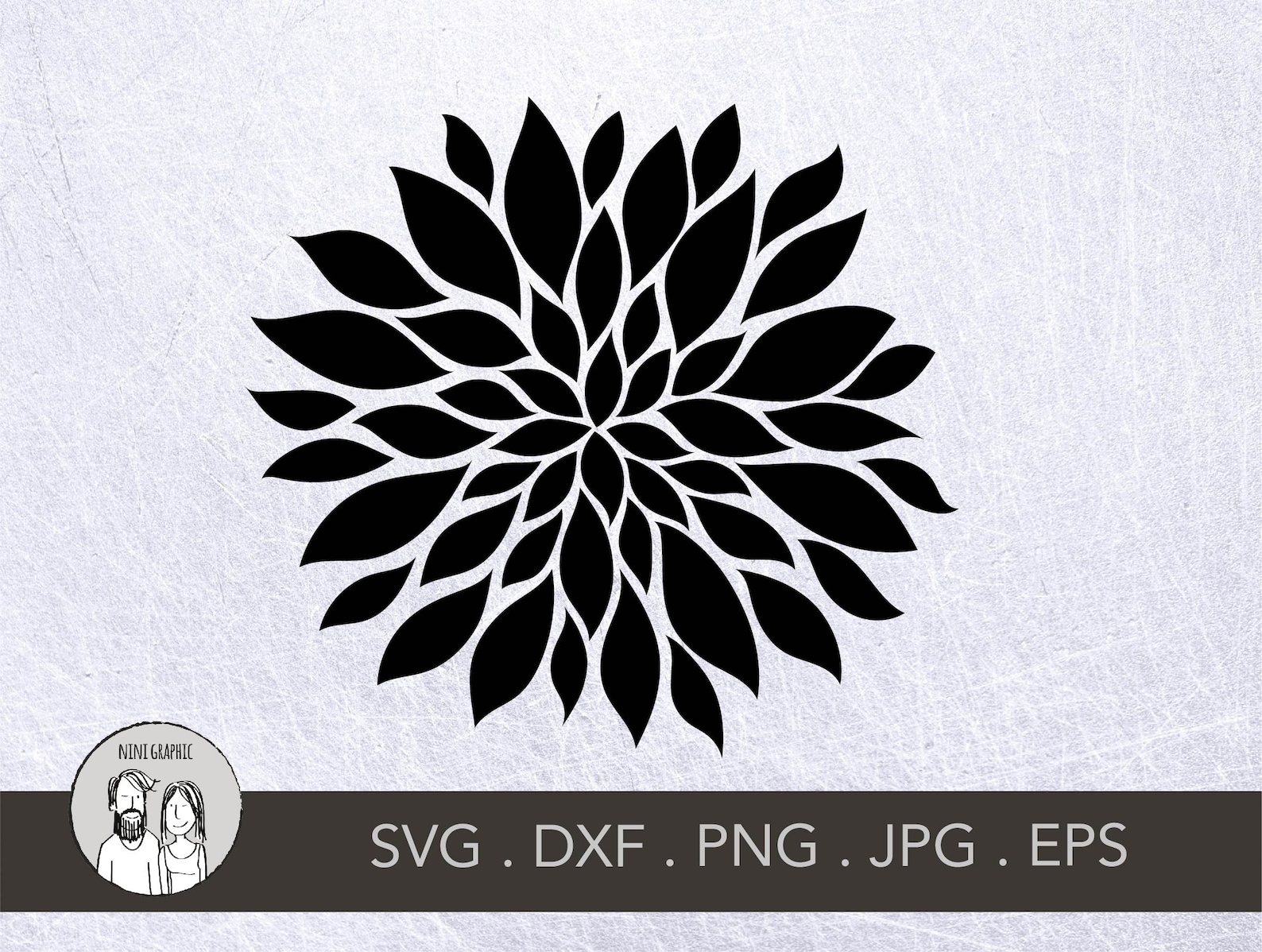 Flower SVG Abstract Flower Stencil SVG Files Modern Daisy Etsy