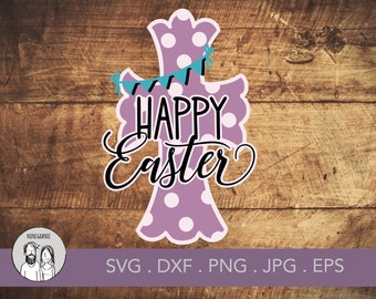 Easter | Hand Drawn Digital Download, Printable Digital Art, Christian Design, Happy Easter clipart svg sublimation png, cross svg cross png