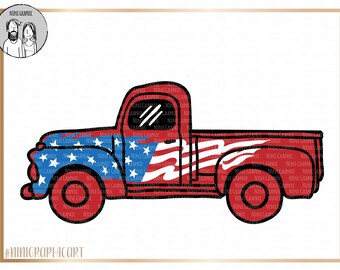 Download 4th of July Truck SVG Truck SVG American Truck svg