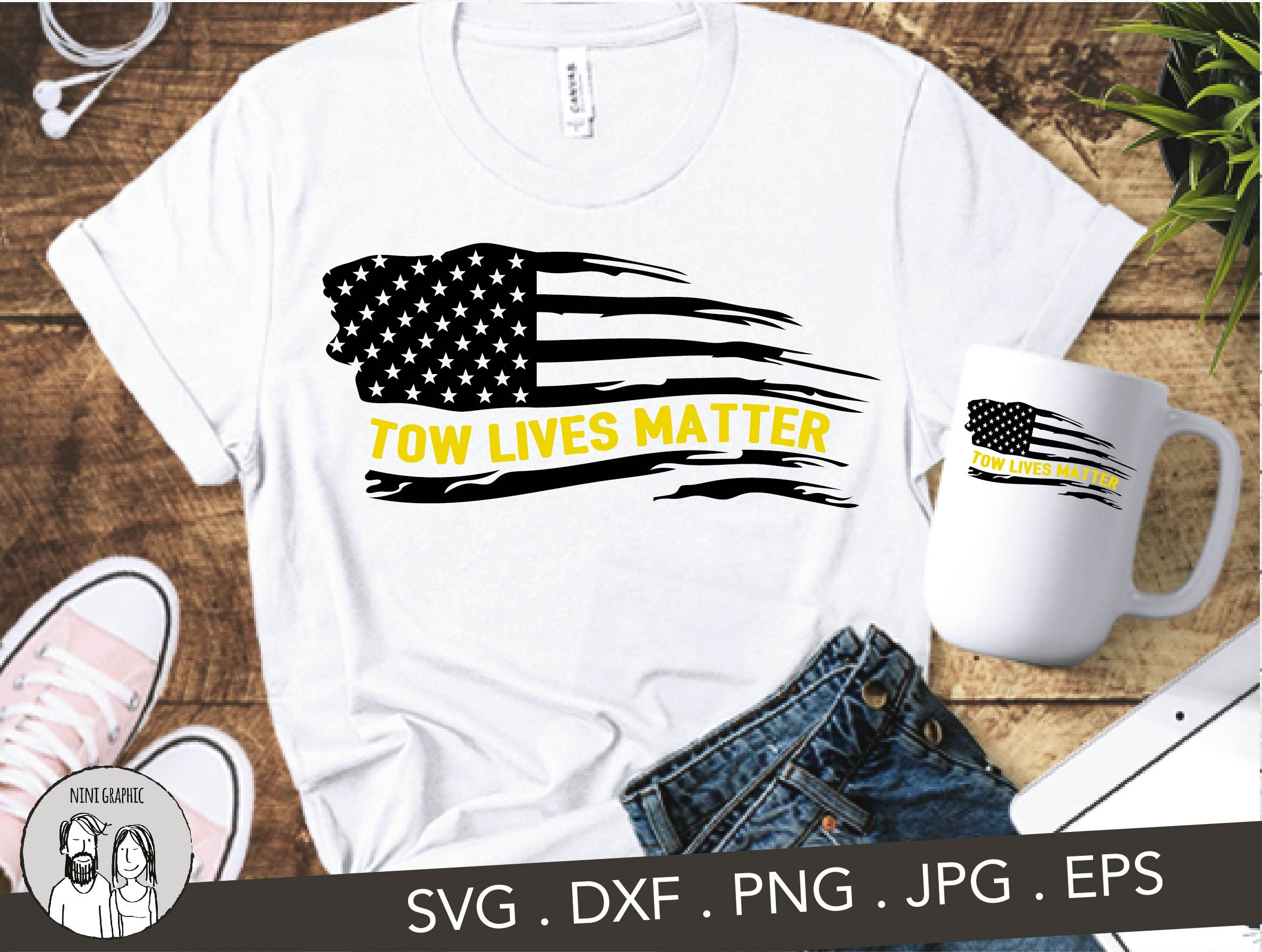 Tow Truck American Flag Svg Tow Lives Matter Flag Svg Tow Etsy India