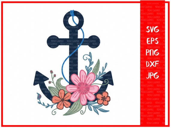 Download Floral Anchor Svg Summer Svg Floral Svg Flowers Svg Floral Etsy