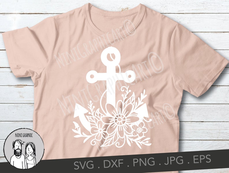 Download Floral anchor svg Anchor flourish Anchor SVG Silhouette | Etsy