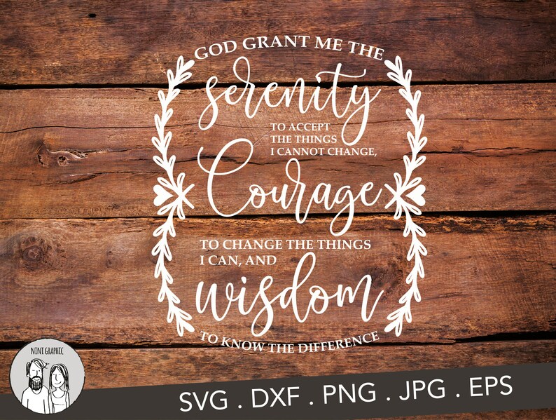 serenity prayer svg clipart and cut files for crafters etsy