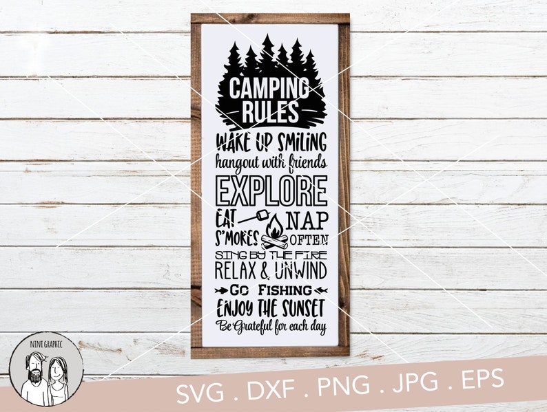 Download Camping SVG Camping Rules SVG Cut File instant download | Etsy