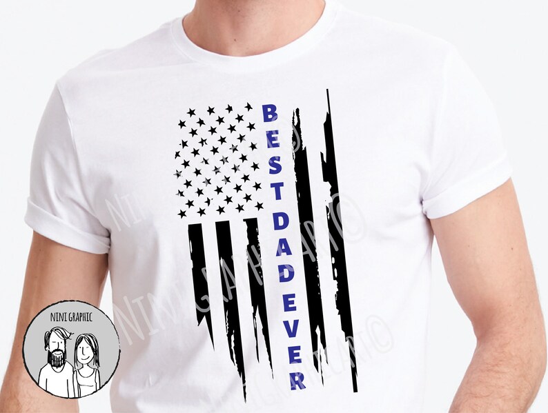 Download Police dad Thin blue line Best dad ever USA flag svg Grunge | Etsy