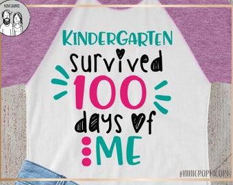 100 days svg, 100th day of school svg, kindergarten svg, 100 days of school, cricut, silhouette, dxf, png, kindergarten svg, 100 days saying