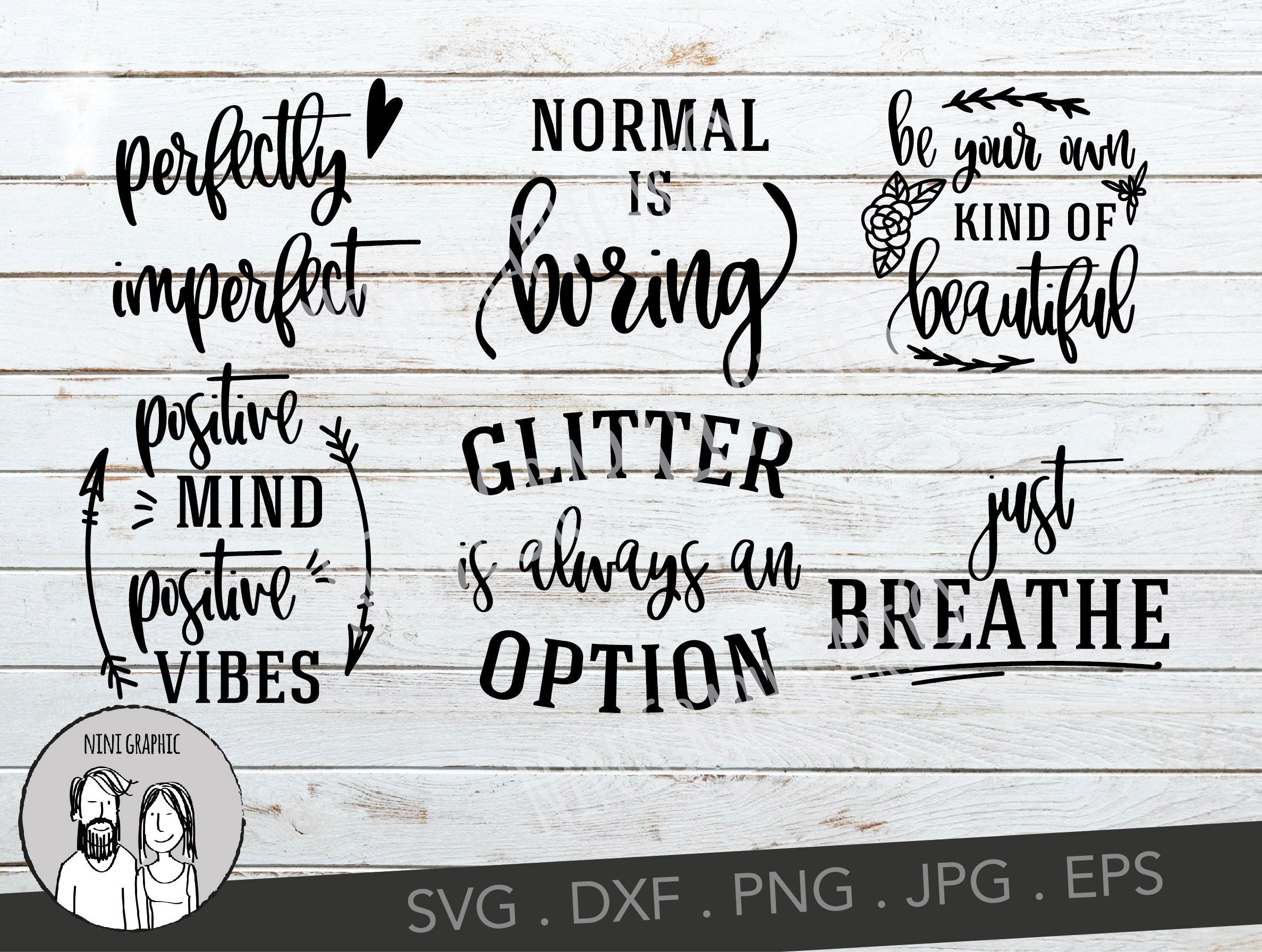 Inspirational Quote SVG Cut File Bundle, Cut File for Cricut & Cameo ...