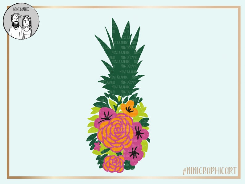 Download Clip Art Floral Pineapple Svg Ananas Svg Summer Png Silhouette Cricut Pineapple Svg Summer Clipart Tropical Svg Floral Pineapple Monogram Art Collectibles