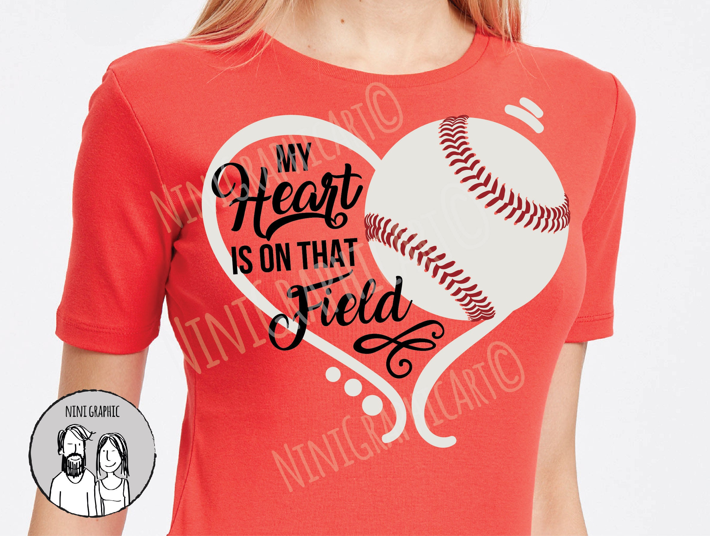 My heart is on that field svg baseball svg softball svg | Etsy