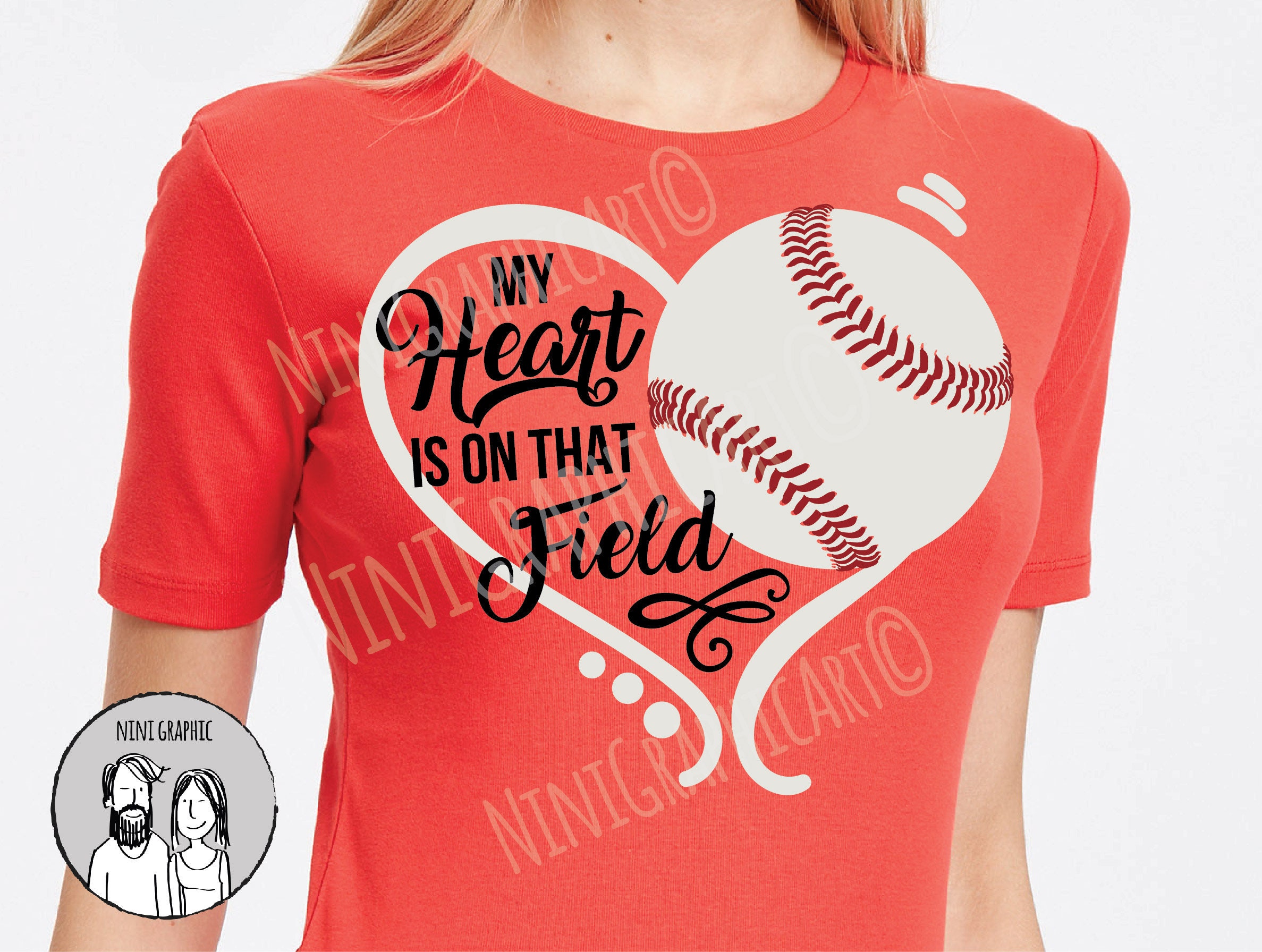 My heart is on that field svg baseball svg softball svg Etsy