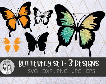 Butterfly SVG Bundle / Butterfly Clip Art, Mariposas Brillo Mariposa Svg Archivo En Capas Archivo Dxf Cut para Cricut Svg, NiniGraphicArt, Jpg