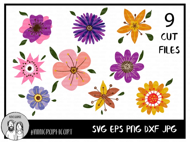 Floral SVG Files Flower SVG Files Silhouette Cameo Cricut - Etsy