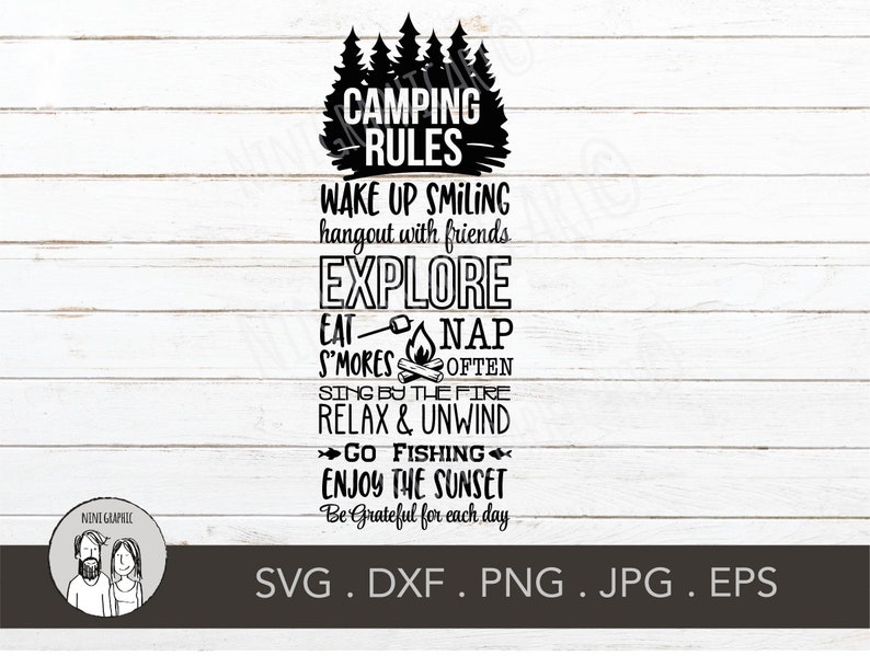 Download Camping SVG Camping Rules SVG Cut File instant download | Etsy