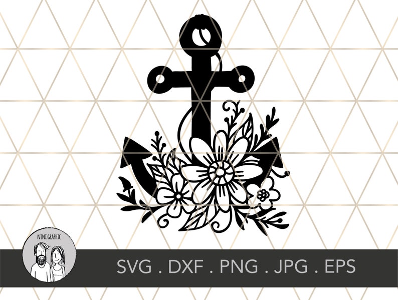 Download Floral anchor svg Anchor flourish Anchor SVG Silhouette | Etsy