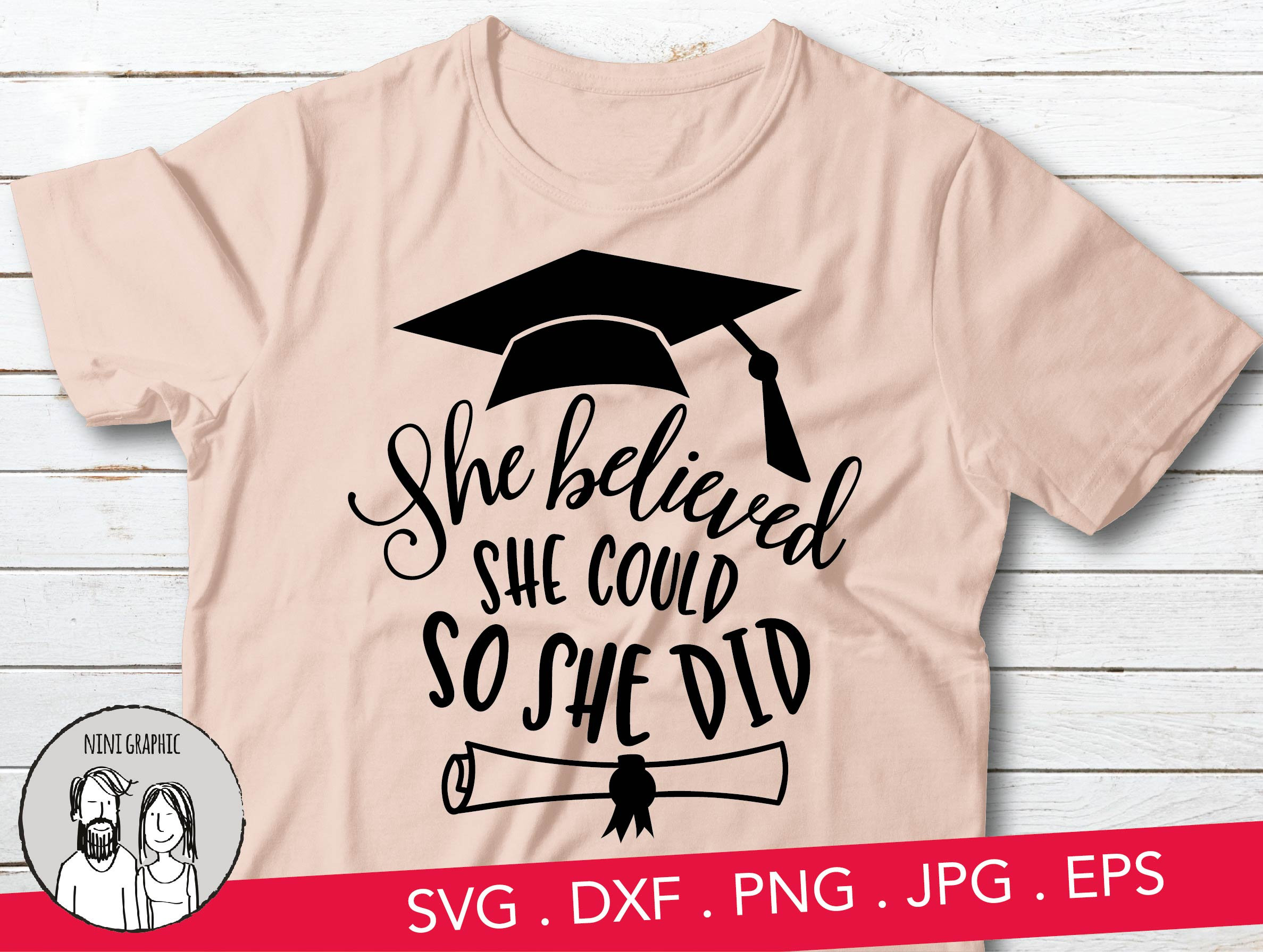 Download Graduation Svg She Believed She Could So She Did Svg Grad Etsy