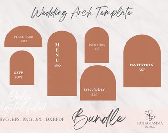 Bogen Hochzeitseinladungsvorlage Download SVG- Hochzeitseinladungsvorlage - Bogen Form Vorlage SVG - bearbeitbar - Bogen Hochzeitseinladungen