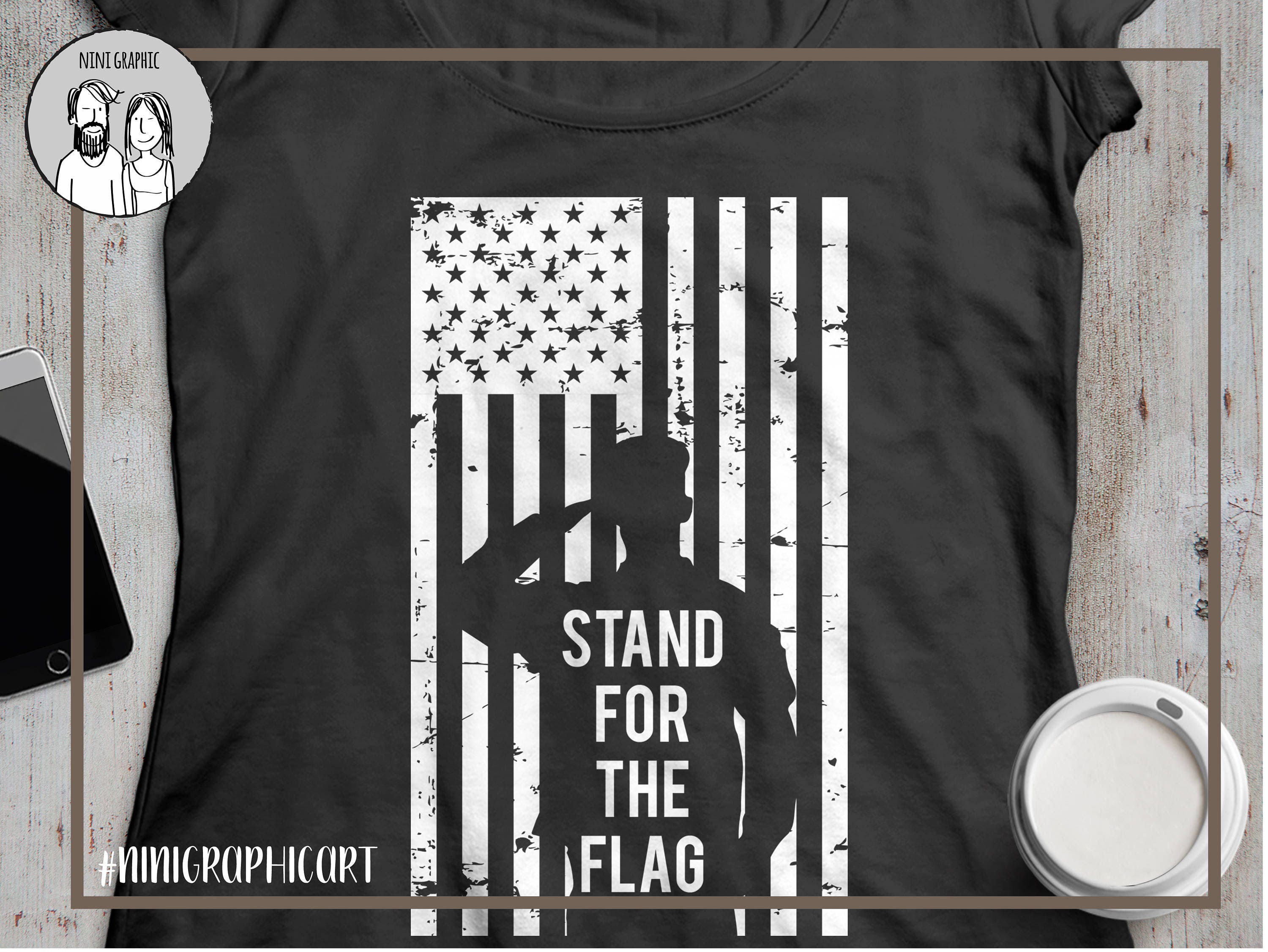 American flag distressed Stand for the flag Veteran's Etsy