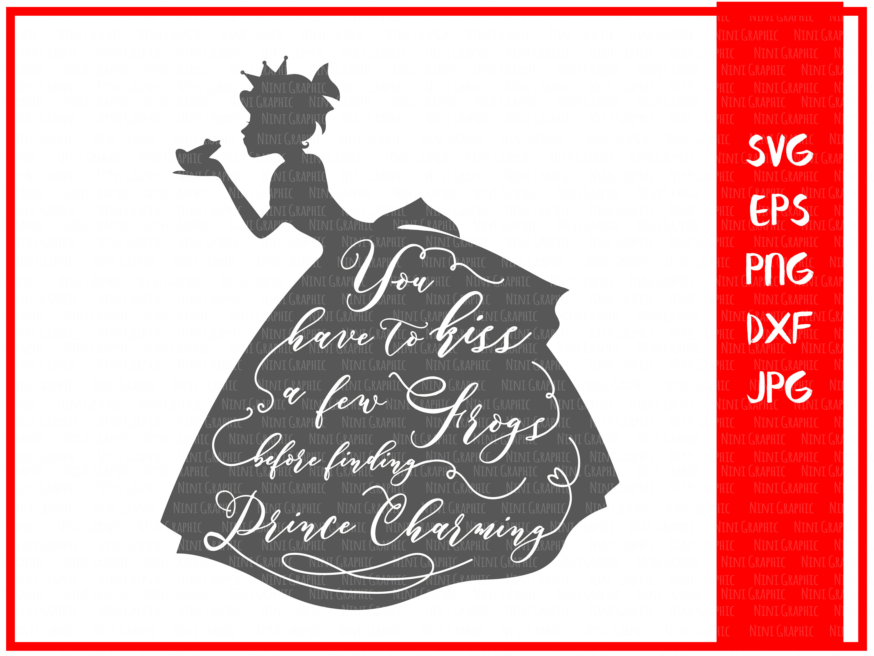Download Princess Frog Svg Svg Design For Silhouette Princess Svg Etsy