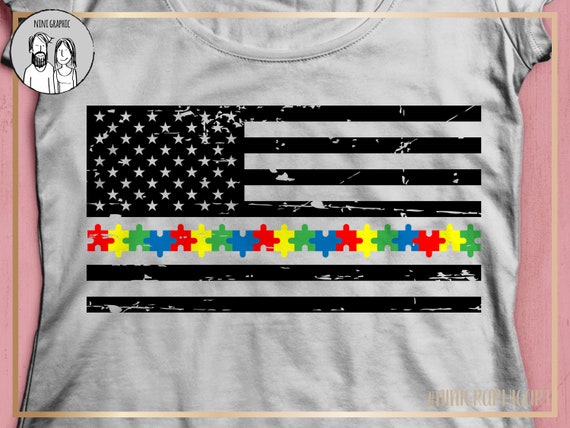 Download Autism American Flag Grunge Autism Svg Awareness Svg Etsy
