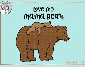 Mama bear svg, dxf, Jpg, png, SVG, Cricut, Silhouette, mama svg, mama bear svg, mama bear clipart, mama bear silhouette SVG, mama bear decal