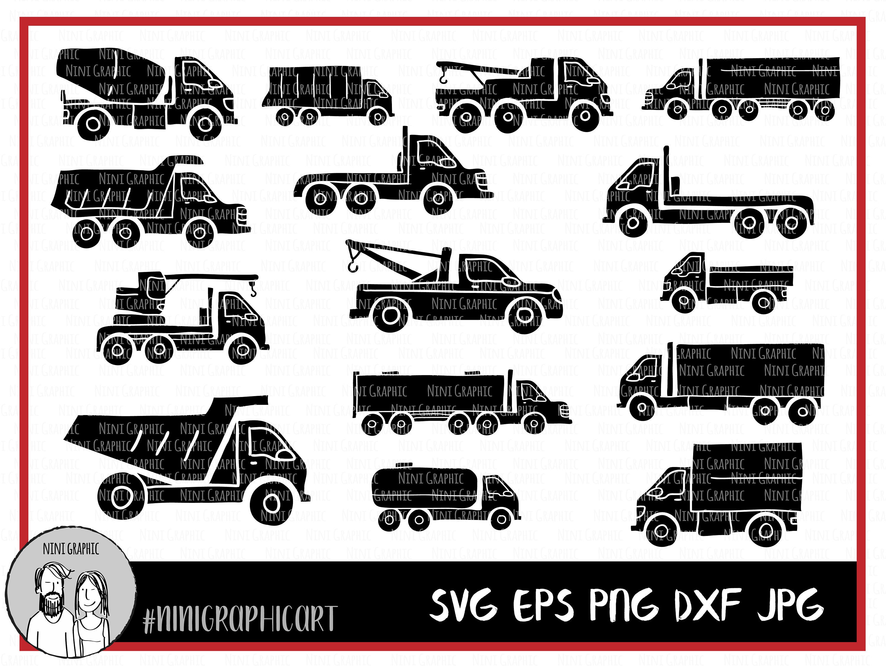 Download truck svg bundle Truckers Truck Construction Vehicles | Etsy