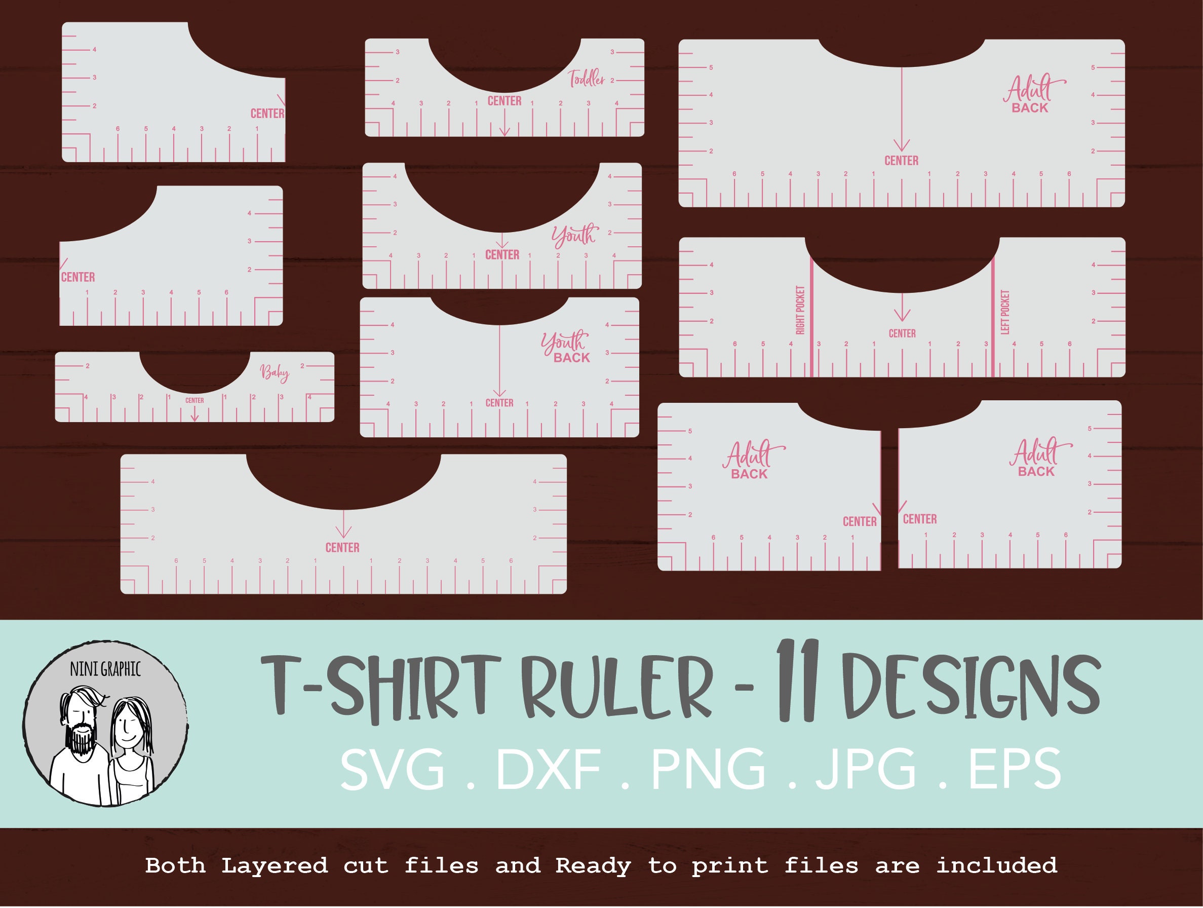 Tshirt Ruler svg Bundle, tshirt alignment tool svg, Centerin - Inspire  Uplift