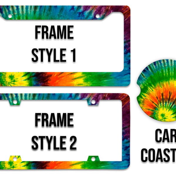 Tie Dye Abstract Paint Pattern - Thick Plastic Frame - UV Printed - Auto License Plate Frame - LPF0032