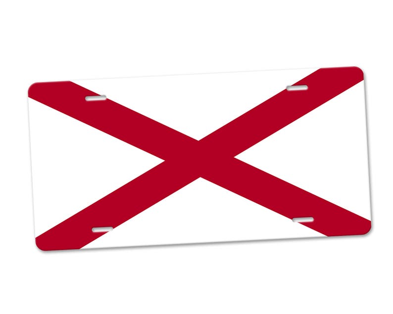 Alabama State Flag Front Auto Vanity License Plate LP1054 Etsy
