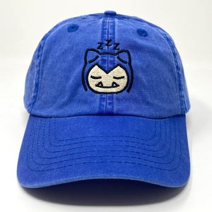 Embroidered Snorlax Sleep Inspired Cap | Hat | Kawaii | Adult Gift | Strapback