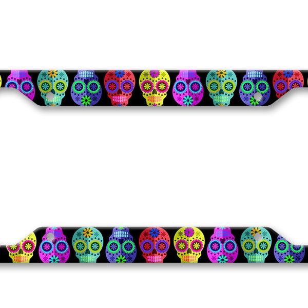 Sugar Skulls - Day of the Dead - Día De Los Muertos - Auto License Plate Frame - LPF0063