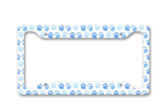 I Love My CAT paw print License Plate Frame