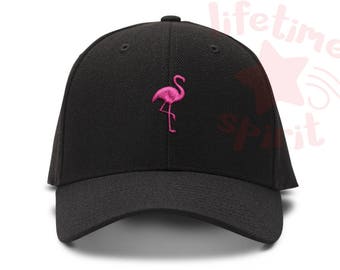 Tropical Flamingo Silhouette Low Profile Dad Hat Summer Beach Fun Cap