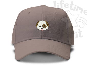Puppy Dog Face Emoji Low Profile Dad Hat Summer Beach Fun Cap