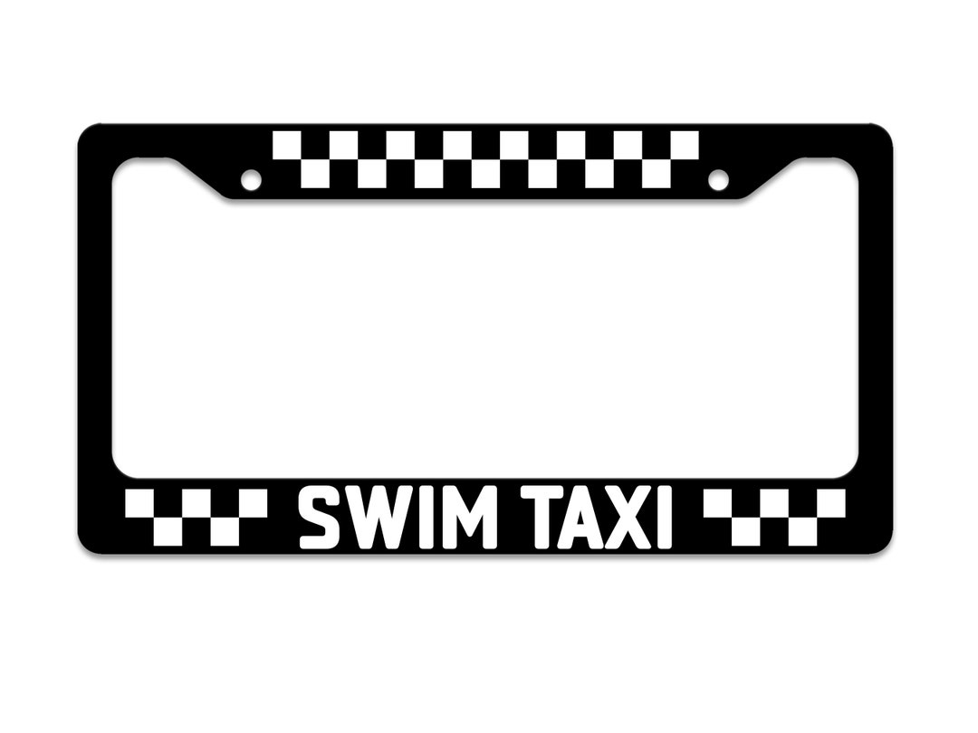 Swim Taxi Two Tone Pattern Thick Plastic Frame UV Printed Auto License